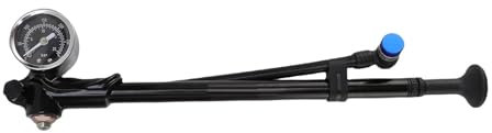 Alomejor Präzise Druckregelfahrrad -Stoßdämpferpumpe mit Flexibles Schlauch für die Vordergabelung und die Hinterradaufhängung, Geeignet für Outdoor -Abenteuer (Black)