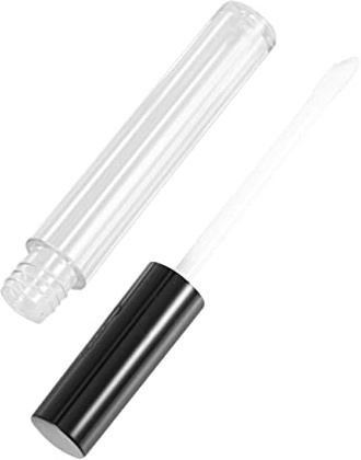 TOPPERFUN 20 Tubos De Brillo De Labios Transparentes De 2.5 Ml, Botellas Vacías Para Subenvasado, Aptos Para Brillo y Tinte Labial, Tapa Rosa y Negra, Ideales Para Viajes y Maquillaje Diario