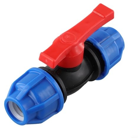 CYRENT Valvola di arresto a compressione, in plastica, connettore per tubo dell'acqua, a prova di perdite, con estremità ispessita, impugnatura facile da usare, per sistema di irrigazione da giardino