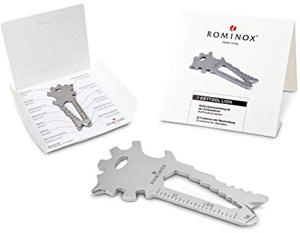 Geschenkartikel: ROMINOX Key Tool // Lion, 22 Funktionen, Edelstahl Multitool, Multifunktionswerkzeug, Kleinigkeit für Adventskalender