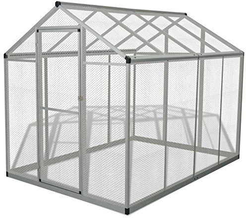 Festnight Außenvoliere Aluminium Voliere Vogelvoliere Vogelhaus Vogelkäfig 178 x 242 x 192 cm