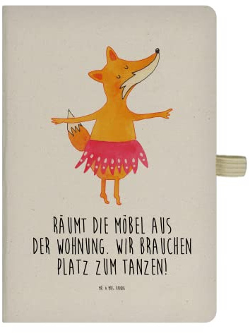 Mr. & Mrs. Panda notizbuch Fuchs Ballerina - Geschenk, Reisetagebuch, Tanzen, Party, Tagebuch, Feier, Geburtstag, Skizzenbuch, Journal, Kladde