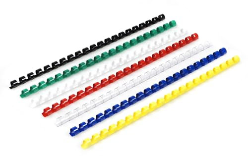 RAYSON Kunststoff-Bindekämme, 55 Blatt, 21-Ringe, 10 mm, Farbige, A4, Packung mit 100 Stück