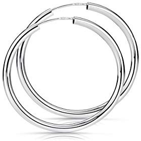 Materia Damen Creolen aus 925 Sterling-Silber 40mm 2,5mm breit SO-91