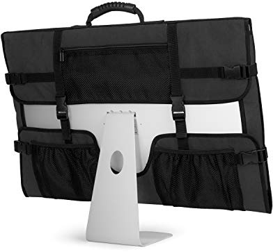 CURMIO Sac de Transport pour Ordinateur de Bureau iMac Apple 21.5 , Housse de Protection pour Moniteur de Protection avec poignée en Caoutchouc pour écran iMac 21.5 et Accessoires, Noir