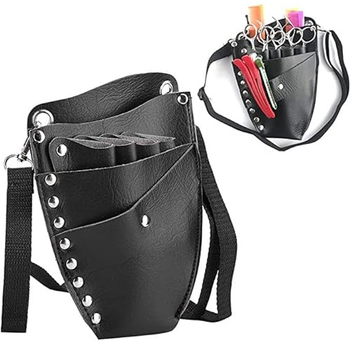 Friseurscherentasche, PU-Leder, Scherenholster-Beutel, Friseur-Hüfttasche, Taillen-Aufbewahrungstasche, Friseur-Werkzeugtasche mit Taillen-Schultergurt für Friseur