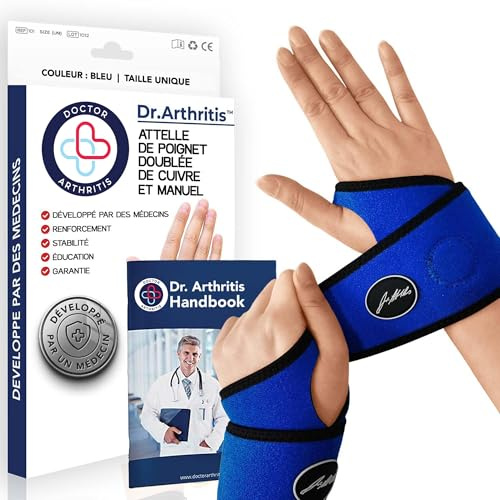 Dr. Arthritis Von Ärzten Entworfen, Leichte Handgelenk Bandagen, Handgelenkstütze für Sehnenscheidenentzündung, Handgelenkbandage mit Karpaltunnel Schiene, Handbandage Rechts/Links, 2er-Pack, Blau
