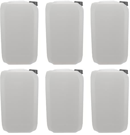 ITP Packaging 6 PACK 25 Litre Plastic Jerry Can with T/E Cap for camping, caravanning, boating water transportation and storage