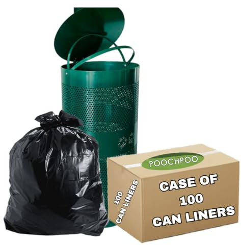 POOCHPOO Heavy-Duty Dog Waste Can Liners - Case of 100 Bags