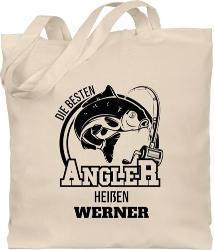 Geschenk mit Namen personalisiert by Shirtracer - Baumwolltasche - Angeln - Angler Geschenk