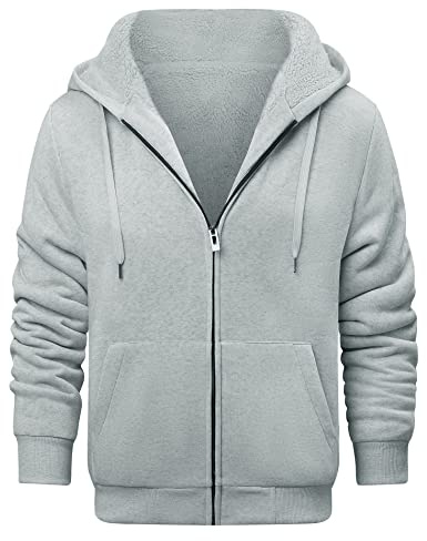 LLdress Sudadera con Capucha para Hombre Chaqueta Polar Sudadera con Cremallera Abrigo Invierno con Bolsillos para Senderismo Acampada.