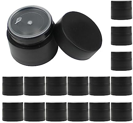 10ml / 10g Mini Cream pot avec couvercle cosmétique échantillon récipient large bouche étanche récipient en plastique produits de beauté crème pour le visage bricolage (paquet de 20, noir)