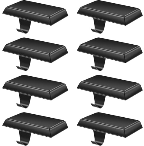 EBANKU Weihnachtsstrumpfhalter,Schwarz 8 Stück, Metall Aufhängehaken, rutschfeste Hänge Kaminhaken, Strumpfhalter, Strumpfhalter Sockel, Christmas Stocking Holder