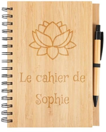 Personalisierter Holz-Notizblock A5 – Spiralgebundenes Notizbuch mit graviertem Hardcover – Originell und umweltfreundlich