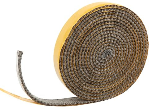 VMUTGA Junta para Chimenea, Autoadhesivo Cinta de Sellado Tira de Sellado Resistente al Calor Cuerda de Sellado de Fibra de Vidrio para Estufa de leña, Puerta Chimeneas, Tubo de Humo (3mm x 20mm x 3m)