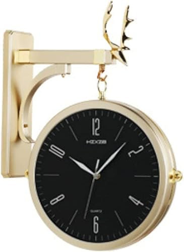 Antik Retro Bahnhofsuhr Sided Silent Wall Clock Two Faces Wall Hanging Clock Digital Mute Living Room Wall Quartz Clock for Zuhause, Wohnzimmer, Schlafzimmer, Arbeitszimmer, Küche, Wohnkultur Wanduhr