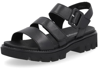 Remonte Damen Plateausandalen D7957, Frauen Sandalen,Freizeitschuhe,offene Schuhe,Strandschuhe,Plateausandaletten,Dicke Sohle,bequem,schwarz (00),39 EU