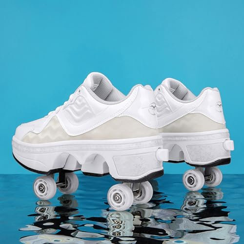 Rollschuhe Schuhe Rad Schuhe für Jungen Mädchen Erwachsene Rollschuhe Schuhe mit Rädern Flexible Schlittschuhe als Geschenk,43