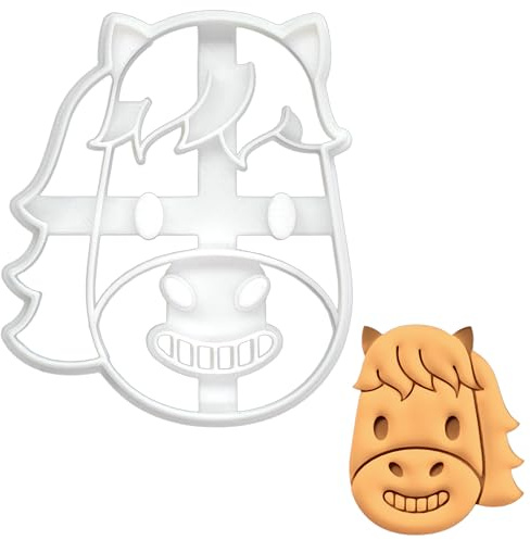 BAKERLOGY Lächelndes Pferd Ausstechform - Detailliertes Keksausstecher-Design zum Backen und Basteln, ideal für Fondant, Teig, Ton