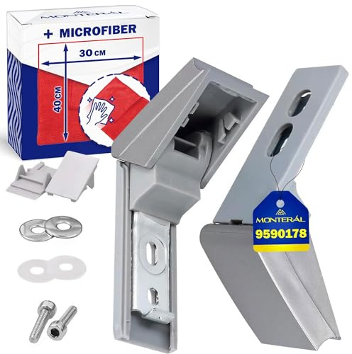 Set Scharniere für Türgriff Kühlschrank 9590178 9590124 für Liebherr | Kit Enthält ein Microfasertuch - Garantie 10 Jahre - MONTERAL
