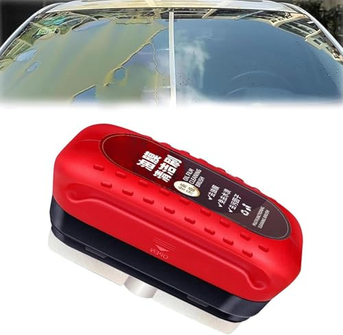 Detergente per vetri per auto, Automotive Oil Film Cleaning Brush, Potente detergente per parabrezza e rimozione della pellicola d'olio (1Pcs)