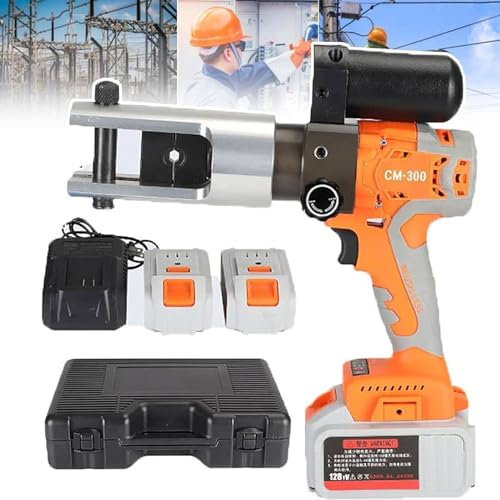 Crimpadora eléctrica hidráulica de tubos, crimpadora de alambre recargable para terminal de cable de 16-300 mm², alicates de crimpado de cobre/aluminio