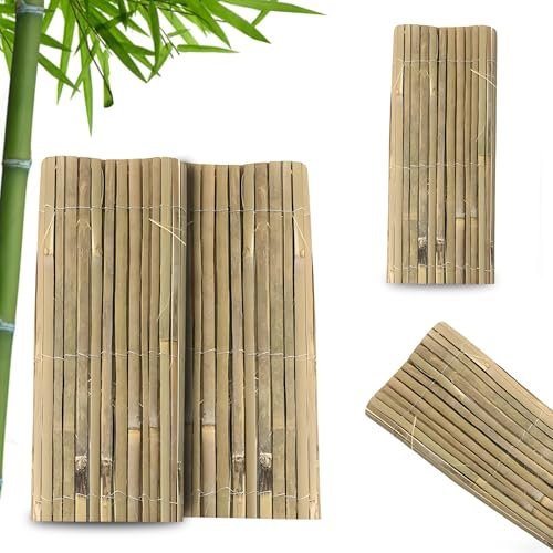 Natural Split Reed Fence, Bamboo Protective Screening for Garden, Hand-Woven Reed Screening for Garden, Outdoor Privacy Fencing Roll, Natural Window Roller Blind for Outdoor Privacy (1 X 4M)