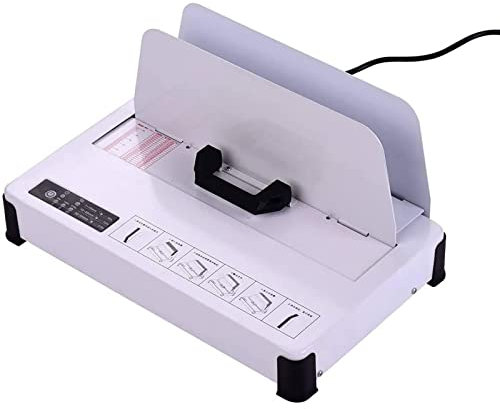 IUBGFTO Heißschmelzbindegerät, Elektrisches Kammbindegerät, Automatisches Bindegerät Für A4-Bücher Auf Dem Schreibtisch, Vertragsdokumente, 300 W, 50 Mm (480 Blatt Papier)