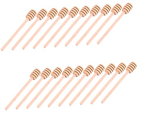 IMIKEYA 25piezas Batidores De Madera para Miel Cucharas Agitadoras para Tarros De Miel Cocina Accesorio para Agitar Hogar