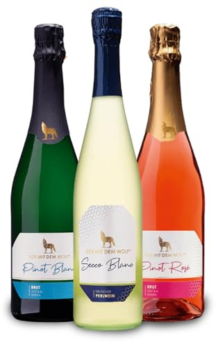 Wolfenweiler Trio Sekt-Paket – Prickelndes und fruchtiges Sekt-Geschenkset mit Pinot Rosé brut, Pinot Blanc brut und Secco Blanc aus dem Markgräflerland (3 x 0,75l)