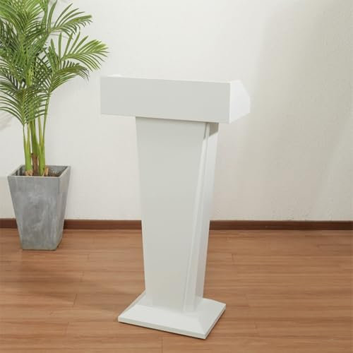 WOTZOV Rednerpult-Podiumsständer, Rednerpult Hochleistungs-Rednerpultständer-Podium, wasserdichter Begrüßungs-/Saal-/Konzert-/Hosting-Empfangskanzel-Podiumsständer, bodenst,Weiß