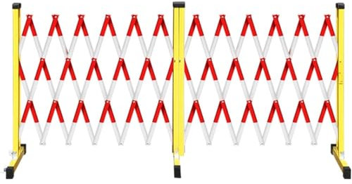 Erweiterbare Metallbarriere, Mobiles, Faltbares Barrikaden, 1,2m Hoch, Einziehbare Verkehrsbarriere Für Straße, Garage Und Sicherheitskontrollen Im Freien (Black+Yellow 1.2x5m)