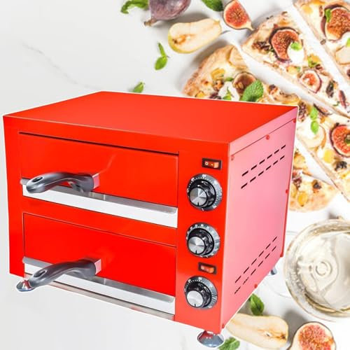 XSDAJSD Four à Pizza électrique d'intérieur, Four à Pizza Professionnel de comptoir avec Plateau ramasse-miettes, Machine à Pizza en Acier Inoxydable pour la Maison, 110 V