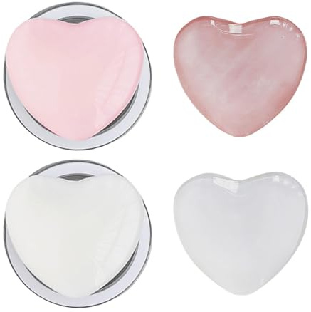 EHDWXVZM Support De Téléphone Mobile Magnétique En Forme De Cœur, Support Rétractable Compatible Smartphone, Accessoires De Téléphone Mobile En 2 Pièces Rose Et Blanc