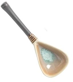 Vickyliou Spoon， Grande louche à Soupe Vintage en céramique, cuillère à dîner à Long Manche ，Spoons(Green,L)