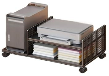 CVNIMV Soporte de Torre para computadora, Soporte para CPU, Estante para Impresora, Estuche de Escritorio, Soporte para Carrito móvil con Ruedas con Bloqueo, Estante de Almacenamiento MUL