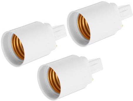 Convertitore Portalampada G23 a E27 Bianco 3 Pezzi | Pbt, Connessione Sicura, Installazione Facile, Uso per Illuminazione Domestica e Upgrade Commerciali