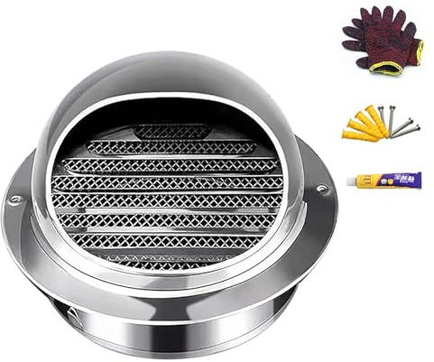 Griglia Di Aerazione A Sfera Griglia Di Ventilazione Rotonda In Acciaio Inox Con Rete Anti Insetti E 45° Lamelle Protezione Meteo Per Casa Bagno Parete Sfiato Di Scarico(150mm/5.9in)