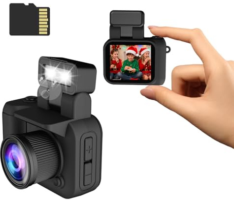 Xilecam Mini Cámara Retro Tarjeta de 32 GB Mini Cámara Digital, Camara Digital Pequeña Camara Retro Regalos Creativos para Niños y Niñas（Negro Mate）