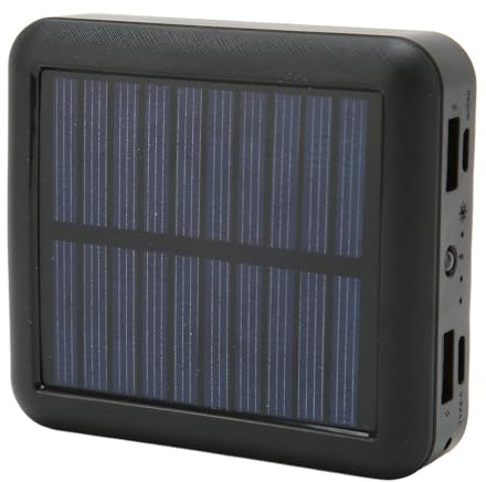 Power Bank, Caricabatterie Solare, 20000mAh, 4 Porte USB, Impermeabile, Portatile, Solare, Doppia Uscita, Batteria ad Alta Capacità, per Tutti i Cellulari e Dispositivi Elettronici, Bianco