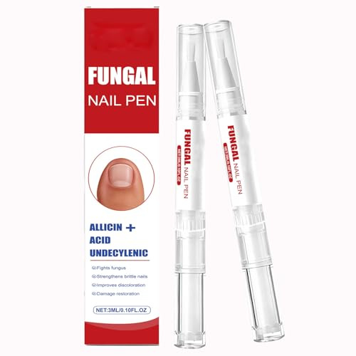 Fungal Nail Pen with Allicin & Undecylenic Acid, Extra Strength Nail Repair for Yellow, Discolored, Thick or Damaged Nails, Toenail & Fingernail Care (2PCS)