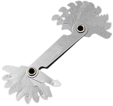 Comprobador de roscas estándar múltiples, calibres de rosca pequeños, fácil de usar para reparación profesional, ingenieros y entusiastas, herramienta de medición de roscas industriales