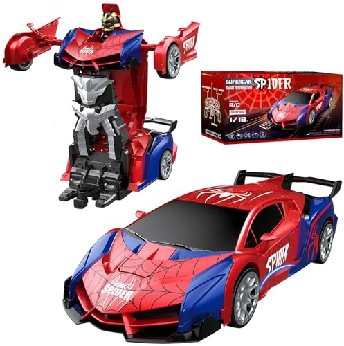 Tccydm Ferngesteuertes Auto Spider Spielzeug ab 3 4 5 6 7 8+ Jahre Junge Mädchen,2.4GHz Transformation Roboter Spider RC Auto mit Fernbedienung,Transformator Ferngesteuertes Auto Spielzeug (A)