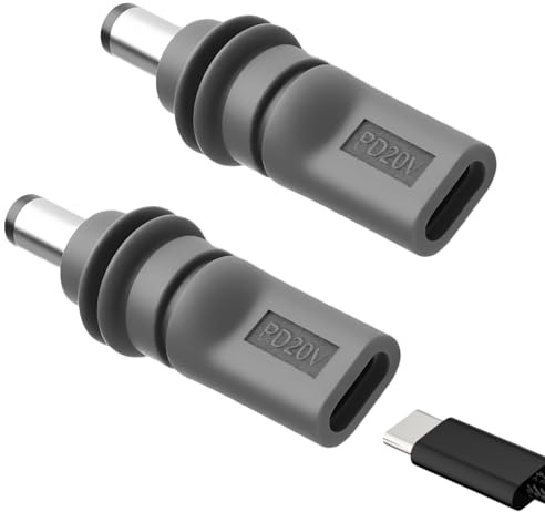 2 Pcs USB C to DC 5.5mm x 2.1mm Power Adapter, Type C Female to DC5521 Male Connector, PD100W USB C Power Adapter, Waterproof Replacement Cable, Compatible with Mini Satellite Terminal