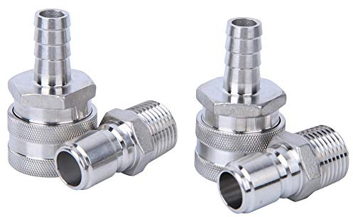 CHICIRIS Adaptateur de Connecteur Rapide en Acier Inoxydable Durable pour le Brassage de Bière à Domicile, Facile à Installer et Utiliser, pour Accessoires de Brassage Domicile 4 Pièces Filetage