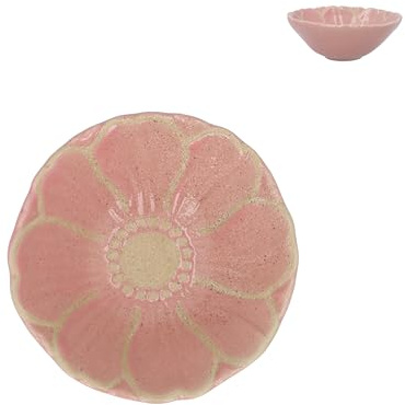 Gisela Graham Pink Flower Stoneware Bowl, Mini, 12.5cm, Serving Bowl