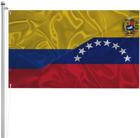Bandera Decorativa Triángulo De Colombia Y Venezuela Bandera Divertida Premium Banderas Para Jardín Reforzada Pancarta Decorativa Para Dormitorio Bar Eventos 90X150Cm