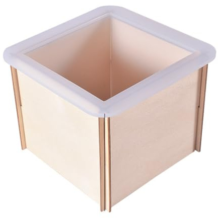 JEWEDECO Moule Carré en Silicone 15 cm avec Cadre Bois | Réutilisable pour Résine Époxy, Fleurs, Insectes, Loisirs Créatifs et Décoration Intérieure
