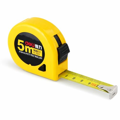 Tap Measure - 5 m Heavy Duty Nylon Coated Measuring Tape Imperial and Metric Measurement with Metal Belt Clip