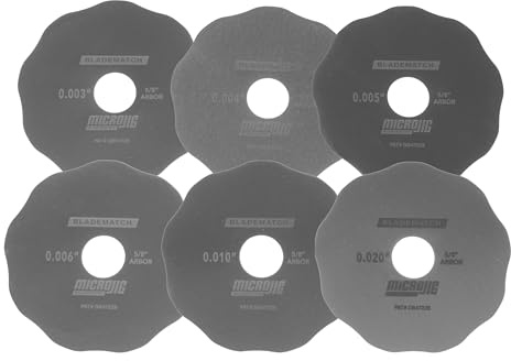 MICROJIG AS-6 Bladematch Arbor Shims, Table Saw Alignment Accessories, Calibration Tool, Small, Stainless Steel
